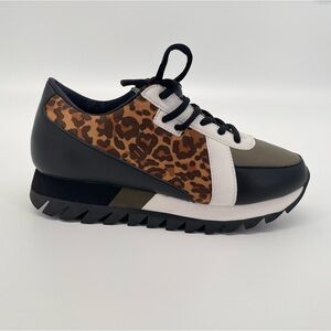 Not Rated Geri Sneaker Women 9.5 Casual Chunky Sole Leopard Print Multicolor